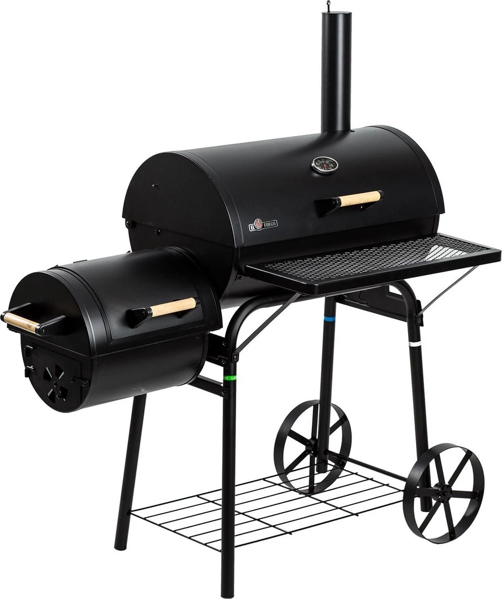 El Fuego Dakota - Barbecue - Smoker - Zwart - Grilloppervlak 66 X 41 Cm - Afmeting 132,5 X 66 X 122 Cm 13 El Fuego Dakota - Barbecue - Smoker - Zwart - Grilloppervlak 66 X 41 Cm - Afmeting 132,5 X 66 X 122 Cm - Afbeelding 13
