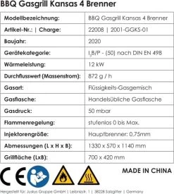 Kansas Gasgrill Barbecue - 4 Pits - RVS -Keukengrill Winkel 1077x1200