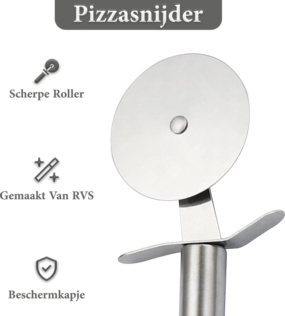 ProudProducts - Pizzasnijder - Ophangbaar - RVS 2 ProudProducts - Pizzasnijder - Ophangbaar - RVS - Afbeelding 2