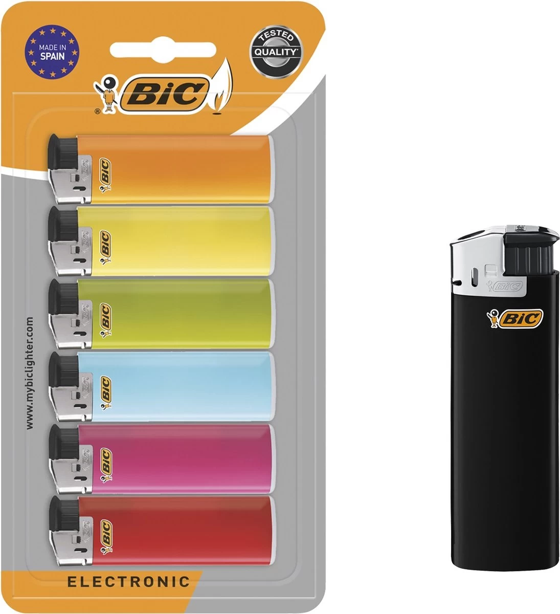 BIC Maxi J38 Elektronische Aanstekers - Verschillende Kleuren - Pak Van 6 Gasaanstekers 1 BIC Maxi J38 Elektronische Aanstekers - Verschillende Kleuren - Pak Van 6 Gasaanstekers