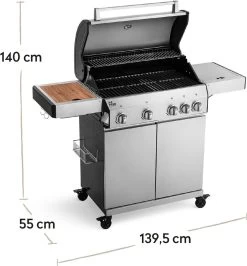 Burnhard Gas BBQ Big FRED Deluxe - 4 Branders - Incl. Keramische Infraroodbrander & Afdekhoes - Deluxe 22 Burnhard Gas BBQ Big FRED Deluxe - 4 Branders - Incl. Keramische Infraroodbrander & Afdekhoes - Deluxe -Keukengrill Winkel 1113x1200 2