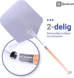 Qualux Pizzaschep Tweedelig – Pizzaschep Voor BBQ – Ophangbaar – Hout/rvs -Keukengrill Winkel 1139x1200