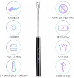 Merkloos BBQ Aansteker Oplaadbaar Met Usb Kabel - Elektrische Keuken Aansteker - Flexibele Aansteker - Zwart -Keukengrill Winkel 1155x1200