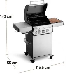 Burnhard Gas BBQ FRED JR. Deluxe - 2 Branders - Incl. Keramische Infraroodbrander & Afdekhoes - Deluxe 36 Burnhard Gas BBQ FRED JR. Deluxe - 2 Branders - Incl. Keramische Infraroodbrander & Afdekhoes - Deluxe -Keukengrill Winkel 1170x1200 1
