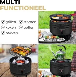 Ozocozy BBQ-ONE Houtskool Tafelbarbecue - Ø30 Cm- Zwart - Incl. Draagtas, Siliconen Bakkwast En RVS-Barbecuetang 19 Ozocozy BBQ-ONE Houtskool Tafelbarbecue - Ø30 Cm- Zwart - Incl. Draagtas, Siliconen Bakkwast En RVS-Barbecuetang -Keukengrill Winkel 1193x1200 3
