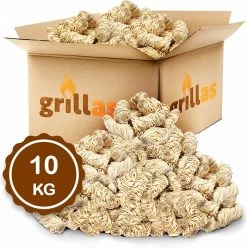 Aanmaakkrullen Voor BBQ Of Kachel | 10kg ECO FSC Gecertificeerd Aanmaakhout Barbecue - Biologisch En Duurzaam Aanmaakwokkels - Houtwol Wokkels - Barbeque Aansteker - Aanmaakblokjes - Accessoires - Ongeveer 800krullen -Keukengrill Winkel 1195x1200 5
