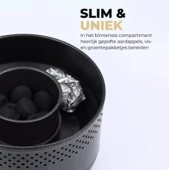 Ozocozy BBQ-ONE Houtskool Tafelbarbecue - Ø30 Cm- Zwart - Incl. Draagtas, Siliconen Bakkwast En RVS-Barbecuetang 14 Ozocozy BBQ-ONE Houtskool Tafelbarbecue - Ø30 Cm- Zwart - Incl. Draagtas, Siliconen Bakkwast En RVS-Barbecuetang -Keukengrill Winkel 1197x1200 3