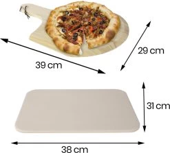 Buxibo 2in1 Pizzasteen - Voor BBQ & Oven - Inclusief Serveer Plank - Pizzabord/Pizzaplank - 30.5 X 38.1 X 1.4 Cm -Keukengrill Winkel 1200x1085