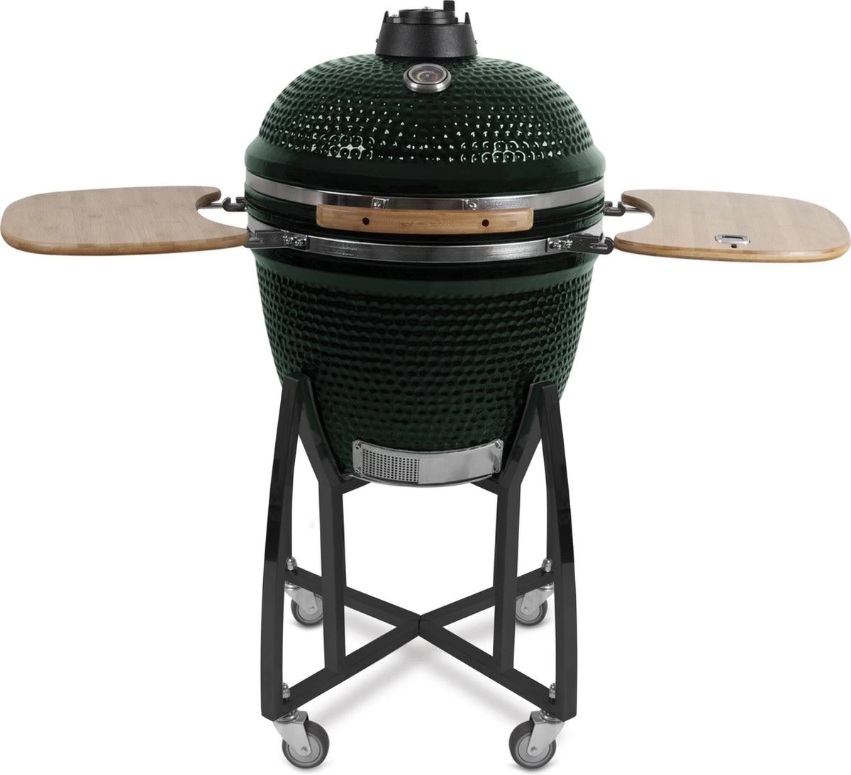 Patton Kamado Houtskool Barbecue - 18" - Grilloppervlak Ø 39 Cm - Met Bluetooth Thermometer - Groen 2 Patton Kamado Houtskool Barbecue - 18" - Grilloppervlak Ø 39 Cm - Met Bluetooth Thermometer - Groen - Afbeelding 2