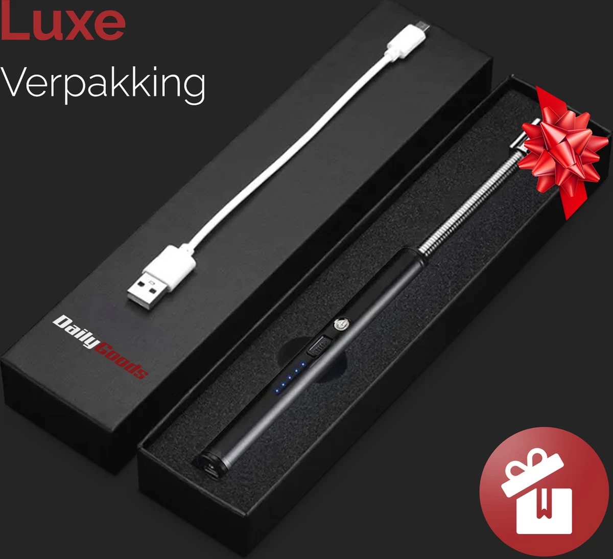 Dailygoods® Elektrische Aansteker - Plasma Aansteker - Oplaadbaar - Gift Set - Zwart 5 Dailygoods® Elektrische Aansteker - Plasma Aansteker - Oplaadbaar - Gift Set - Zwart - Afbeelding 5