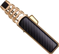 Merkloos Turbo Jetflame Aansteker - Gasbrander - Vuurwerk Torch - Crème Brûlée Brander - BBQ En Sigaren Aansteker - Windproof - Carbon Met Goudkleurige Metalen Behuizing -Keukengrill Winkel 1200x1094
