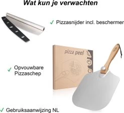 Pizzaschep – Inclusief Pizzasnijder – Opvouwbaar – Pizzaspatel – Pizza Schep – Taartschep – 30cm - Qwality -Keukengrill Winkel 1200x1095 2