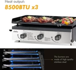 Bighorn Plancha Grill - Gasbarbecue – Tabletop – Draagbaar – 3 Branders 18 Bighorn Plancha Grill - Gasbarbecue – Tabletop – Draagbaar – 3 Branders -Keukengrill Winkel 1200x1118 2