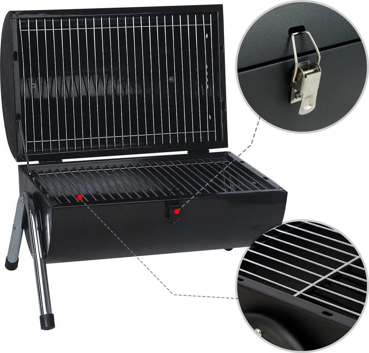 MaxxGarden BBQ - Houtskool Barbecue - Smoker Barbecue - Grilloppervlak (LxB) 38 X 52 Cm - Met Dubbel Grill Vlak - Zwart 5 MaxxGarden BBQ - Houtskool Barbecue - Smoker Barbecue - Grilloppervlak (LxB) 38 X 52 Cm - Met Dubbel Grill Vlak - Zwart - Afbeelding 5