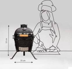 BluMill Kamado BBQ Egg - Kamado 13 Inch - Incl. Vlees Thermometer - Houtskoolbarbecues - Zwart - Ø 27cm -Keukengrill Winkel 1200x1156 2