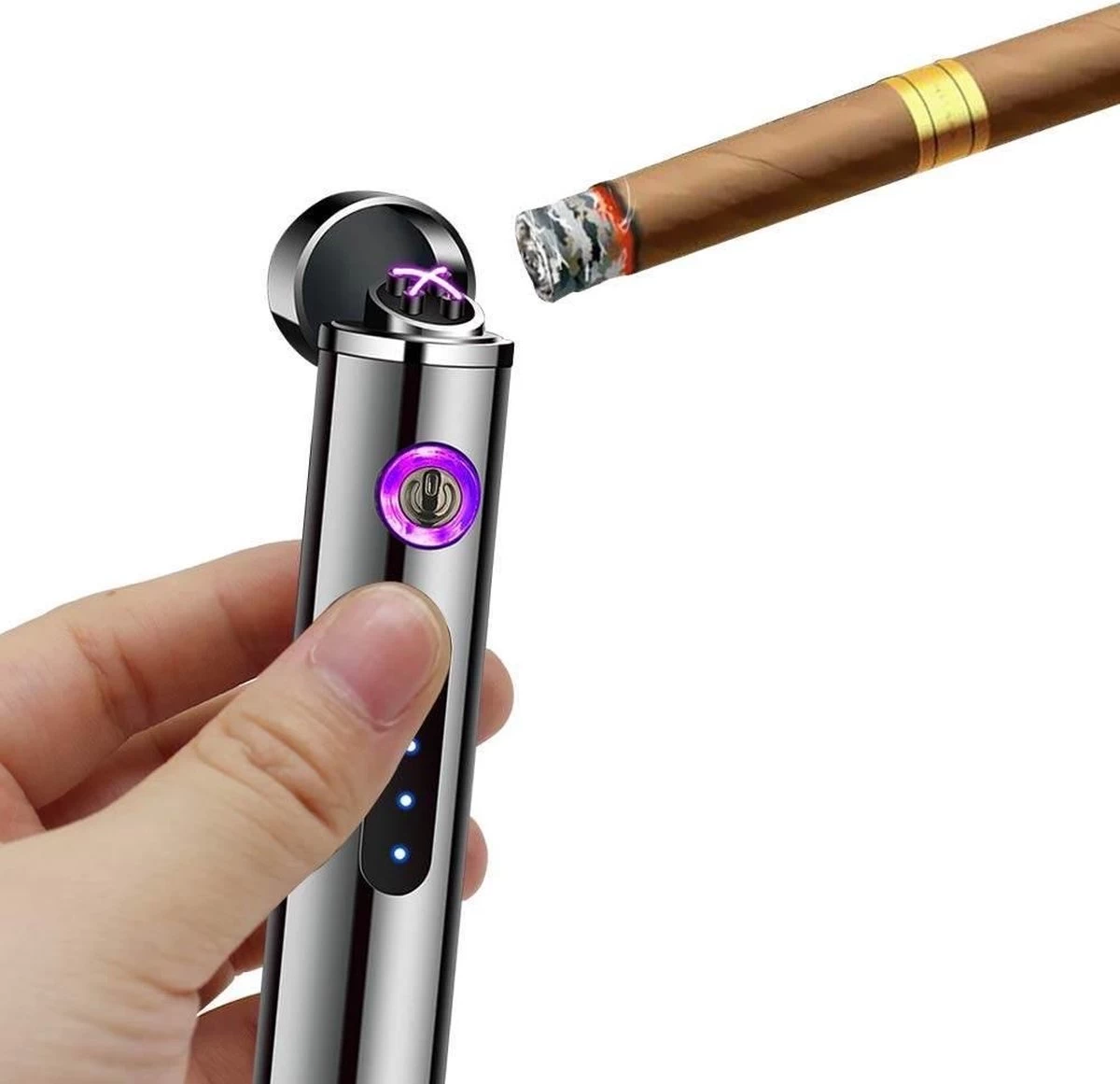 Allkinds Oplaadbare Elektrische Aansteker - USB Plasma Aansteker - Duurzaam - Windbestendig - Zwart 4 Allkinds Oplaadbare Elektrische Aansteker - USB Plasma Aansteker - Duurzaam - Windbestendig - Zwart - Afbeelding 4