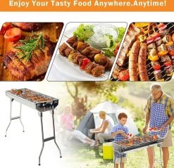 Uten - Houtskoolbarbecue - Opvouwbare Barbecue - Houtskoolbarbecues - Draagbare Camping Barbecue - 430 Roestvrij Staal Grill BBQ - 5-10 Persoon Tuin Buitenfeest - Zilver -Keukengrill Winkel 1200x1162 5