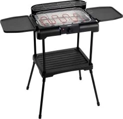 Princess 112250 Elektrische BBQ Met Zijplanken - BBQ - 40x25cm - Met En Zonder Statief Te Gebruiken - Met Zijplankjes - Ook Te Gebruiken Als Tafelgrill - 2200W -Keukengrill Winkel 1200x1163