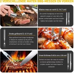Saveur Royal® 35-delige Barbecue Gereedschapset In Roestvrij Staal - BBQ Grill Set Met Draagtas - Barbecuegerei-sets - Barbecue Accessoires Gereedschap - 35-delig -Keukengrill Winkel 1200x1170 4