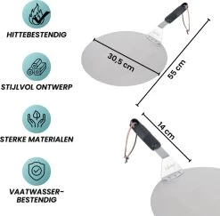 Nowad Pizzaschep RVS Rond - 30,5 Cm - PVC Handvat -Keukengrill Winkel 1200x1179 1