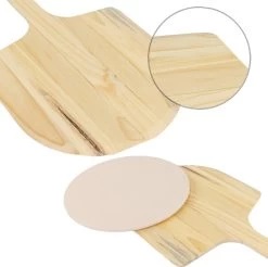 MaxxHome Pizzasteen - BBQ Steen - Maximum Te Verhitten Tot 600 Graden - ⌀33 - Incl. Houten Schep -Keukengrill Winkel 1200x1195 2