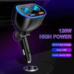 Auto Sigarettenaansteker Splitter - Losse Oplader - USB 2.0 A/USB 3.0 A 2 Poorten - Zwart - Snellader - Splitter - Auto Lader USB -Keukengrill Winkel 1200x1200 117