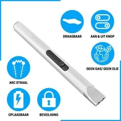 Aansteker Elektrisch - Plasma Aansteker - Aansteker Voor Kaarsen - Oplaadbaar Met USB Kabel - Windproof - SEVEND® -Keukengrill Winkel 1200x1200 153