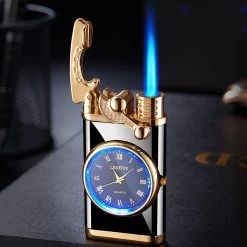 Flametimer Exclusieve Aansteker Met Horloge, 2 Stuks Willekeurig, Winddichte Draagbare Kaars Aansteker Voor Kaars Koken BBQ, Vuurwerk, Zak Zaklamp Aansteker Met Geschenkdoos, Cool Gift -Keukengrill Winkel 1200x1200 178