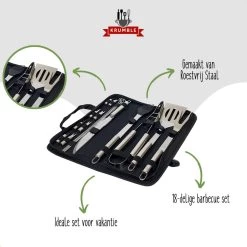 Krumble 18-delige Barbecue Set / Roestvrijstalen BBQ Set Van 18 / Inclusief Handige Opbergtas - RVS 11 Krumble 18-delige Barbecue Set / Roestvrijstalen BBQ Set Van 18 / Inclusief Handige Opbergtas - RVS -Keukengrill Winkel 1200x1200 220