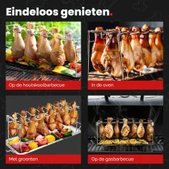 GrillX Kippenvleugelhouder - Kiphouder Voor BBQ & Oven - RVS - BBQ Accesoires -Keukengrill Winkel 1200x1200 234
