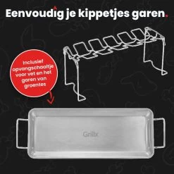 GrillX Kippenvleugelhouder - Kiphouder Voor BBQ & Oven - RVS - BBQ Accesoires -Keukengrill Winkel 1200x1200 235