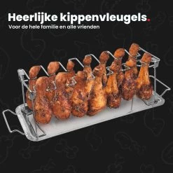 GrillX Kippenvleugelhouder - Kiphouder Voor BBQ & Oven - RVS - BBQ Accesoires -Keukengrill Winkel 1200x1200 236