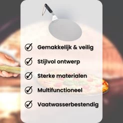 Nowad Pizzaschep RVS Rond - 30,5 Cm - PVC Handvat -Keukengrill Winkel 1200x1200 240