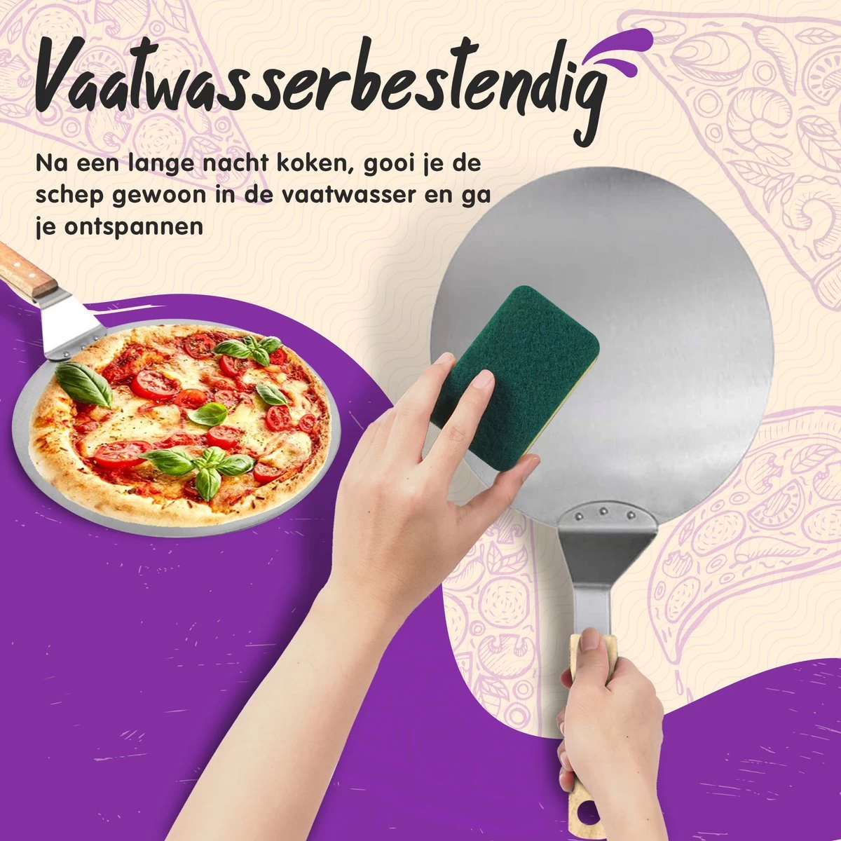 Nowad Pizzaschep RVS Rond Voor BBQ En Oven - 30,5 Cm - Pizzaspatel - Taartschep - Houten Handvat - Ophangbaar - Rond - Vaatwasbestendig - Keukenaccessoires 11 Nowad Pizzaschep RVS Rond Voor BBQ En Oven - 30,5 Cm - Pizzaspatel - Taartschep - Houten Handvat - Ophangbaar - Rond - Vaatwasbestendig - Keukenaccessoires - Afbeelding 11