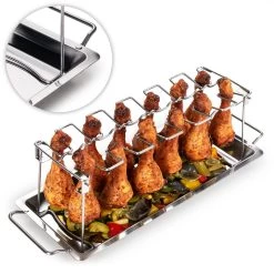 Blumtal BBQ Rek - Robuuste Roestvrijstalen Kippenpoot Rek - Voor 12 Poten - Kippengrillstandaard - Vaatwasmachinebestendig -Keukengrill Winkel 1200x1200 296