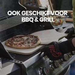 Buxibo 2in1 Pizzasteen - Voor BBQ & Oven - Inclusief Serveer Plank - Pizzabord/Pizzaplank - 30.5 X 38.1 X 1.4 Cm -Keukengrill Winkel 1200x1200 331