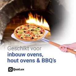 Qualux Pizzaschep Tweedelig – Pizzaschep Voor BBQ – Ophangbaar – Hout/rvs -Keukengrill Winkel 1200x1200 35