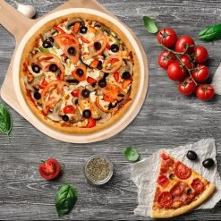 MaxxHome Pizzasteen - BBQ Steen - Maximum Te Verhitten Tot 600 Graden - ⌀33 - Incl. Houten Schep -Keukengrill Winkel 1200x1200 356