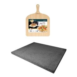 ETNA Pizza Set - Grote Pizzasteen & GRATIS Pizzaschep - 30 Cm X 38 Cm - Echt Italiaanse Pizzasteen - Broodbaksteen - BBQ Pizzasteen - Gemaakt Van Lavasteen Uit De Etna - Non-stick - Eppicotispai -Keukengrill Winkel 1200x1200 361