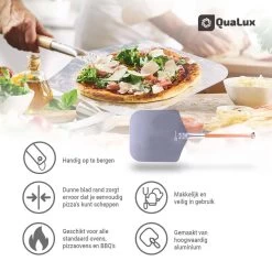 Qualux Pizzaschep Tweedelig – Pizzaschep Voor BBQ – Ophangbaar – Hout/rvs -Keukengrill Winkel 1200x1200 37