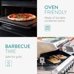 Navaris Pizzasteen XL Voor Oven En Barbecue - Rechthoekige Pizzaplaat 38 X 30 Cm - Inclusief Receptenboek - Keramisch Geglazuurd - Zwart -Keukengrill Winkel 1200x1200 384