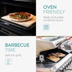 Navaris Pizzasteen XL Voor Oven En Barbecue - Rechthoekige Pizzaplaat 38 X 30 Cm - Inclusief Pizzaschep Met Extra Lang Handvat En Receptenboek -Keukengrill Winkel 1200x1200 411