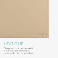 Navaris Pizzasteen XL Voor Oven En Barbecue - Rechthoekige Pizzaplaat 38 X 30 Cm - Inclusief Pizzaschep Met Extra Lang Handvat En Receptenboek -Keukengrill Winkel 1200x1200 412
