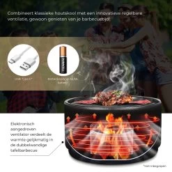 Ozocozy BBQ-ONE Houtskool Tafelbarbecue - Ø30 Cm- Zwart - Incl. Draagtas, Siliconen Bakkwast En RVS-Barbecuetang 20 Ozocozy BBQ-ONE Houtskool Tafelbarbecue - Ø30 Cm- Zwart - Incl. Draagtas, Siliconen Bakkwast En RVS-Barbecuetang -Keukengrill Winkel 1200x1200 548