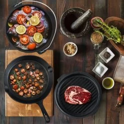 Dutch Mountains Gietijzeren Pannenset 7-delig - Dutch Oven – Braadpan - Grillpan - Hapjespan - Kookset In Houten Transportkist - Deksellifter - Brander -Keukengrill Winkel 1200x1200 62