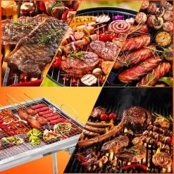 Uten - Houtskoolbarbecue - Opvouwbare Barbecue - Houtskoolbarbecues - Draagbare Camping Barbecue - 430 Roestvrij Staal Grill BBQ - 5-10 Persoon Tuin Buitenfeest - Zilver -Keukengrill Winkel 1200x1200 672