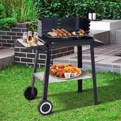 Verrijdbare Barbecue – Houtskool/Briketten - Verstelbare Grillplaat – Houten Tafel – Winscherm – Gewicht 5.9kg 18 Verrijdbare Barbecue – Houtskool/Briketten - Verstelbare Grillplaat – Houten Tafel – Winscherm – Gewicht 5.9kg -Keukengrill Winkel 1200x1200 736