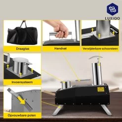 Vevor® Pizza Oven - Professionele Pizza Oven - Buitenkeuken - Pizza Gourmet - Barbecue - RVS - Tot 600°C - Met Draagtas -Keukengrill Winkel 1200x1200 765