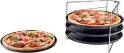Pizza - Pizzarek - Pizza Oven - Zenker - Pizzabakset - 5 Delige Set Voor 4 Pizza's - Ø 28,5 Cm - Antiaanbaklaag Van ILAG® - Pizzaplaat - Pizza -Keukengrill Winkel 1200x519