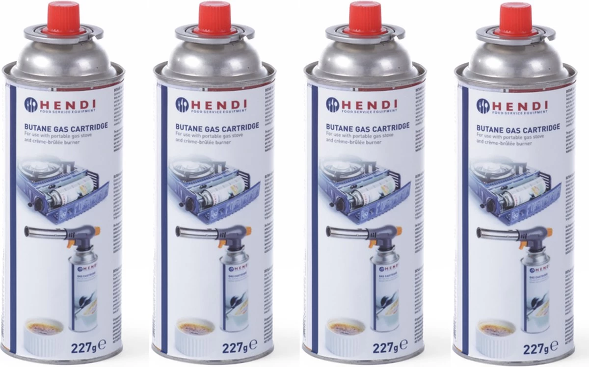 Hendi Gasbussen Butaan Navulling - 227g - Set Van 4 1 Hendi Gasbussen Butaan Navulling - 227g - Set Van 4